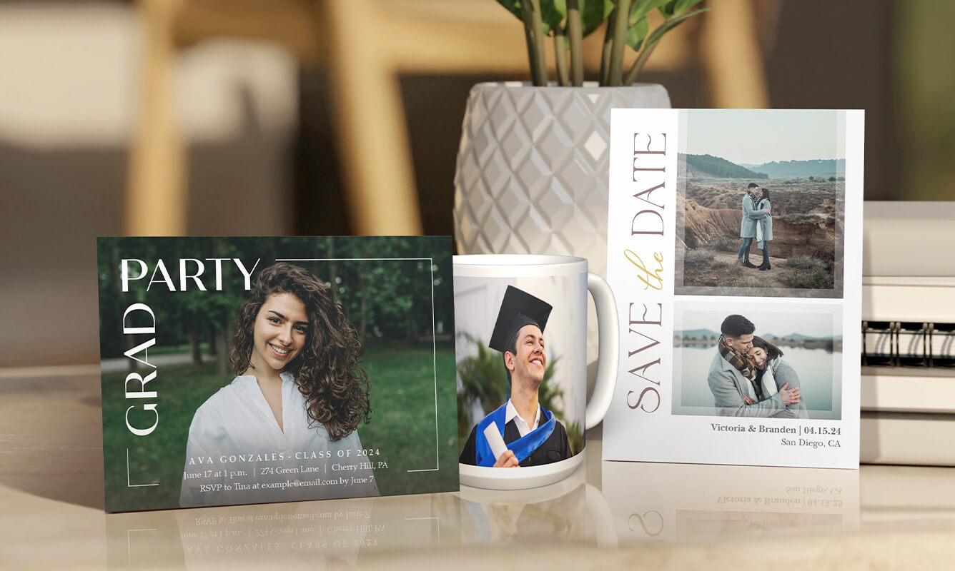 50% off custom cards, invitations and photo gifts